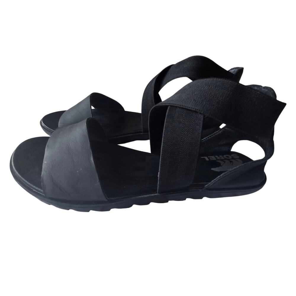 Black Women's Elastic Strap Sandals